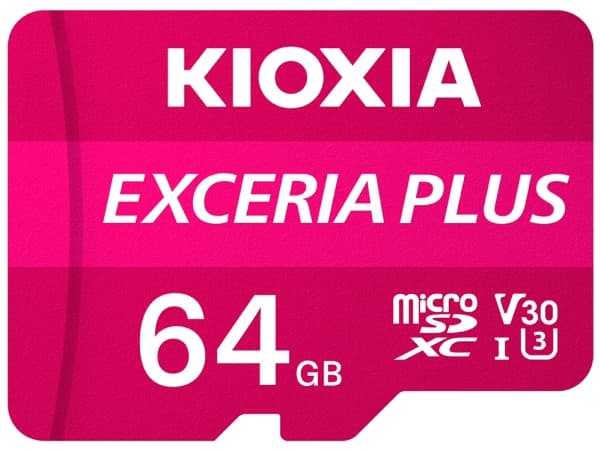 KIOXIA EXCERIA PLUS - Flash-minneskort - 64 GB - A1 / Video Class V30 / UHS-I U3 / Class10 - mikroSDXC UHS-I