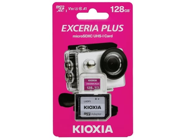 KIOXIA EXCERIA PLUS - Flash-minneskort - 128 GB - A1 / Video Class V30 / UHS-I U3 / Class10 - mikroSDXC UHS-I