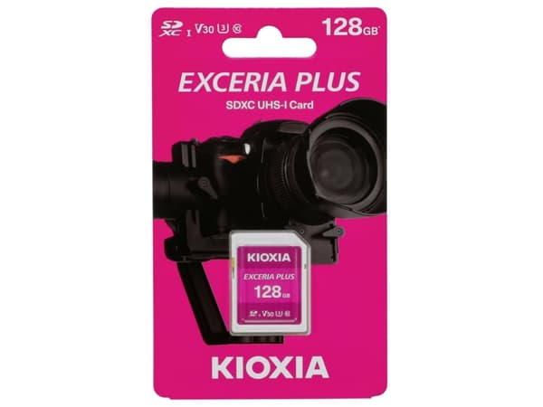 KIOXIA EXCERIA PLUS - Flashminnekort - 128 GB - Video Class V30 / UHS-I U3 / Class10 - SDXC UHS-I