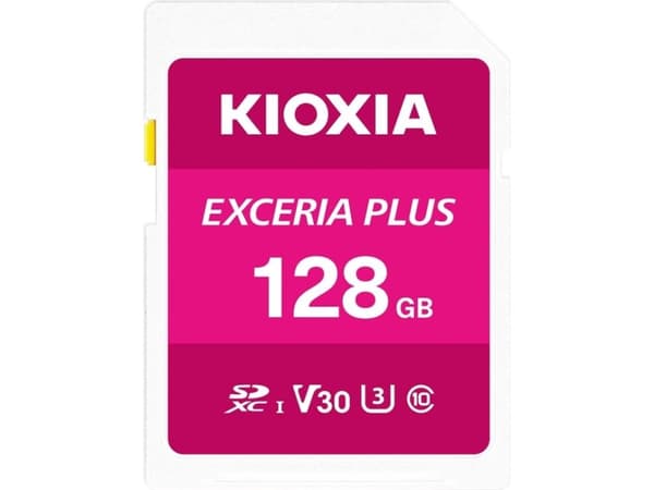 KIOXIA EXCERIA PLUS - Flashminnekort - 128 GB - Video Class V30 / UHS-I U3 / Class10 - SDXC UHS-I