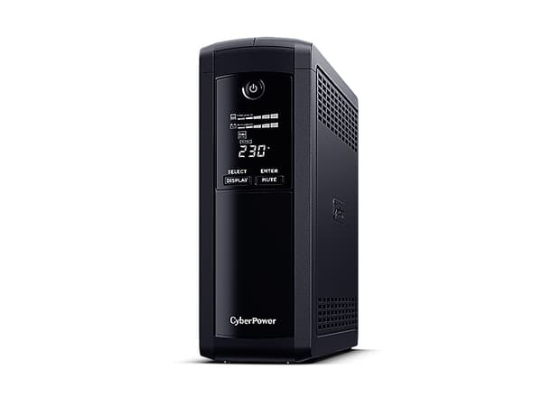 CyberPower Value Pro VP1200ELCD - UPS - AC 230 V - 720 watt - 1200 VA - enkeltfase - 7.2 Ah - RS-232, USB - utgangskontakter: 4 - svart
