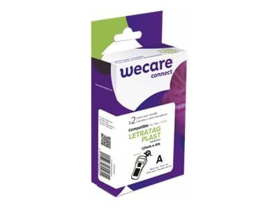 Wecare connect - Svart-hvit - Rull (1,2 cm x 4 m) 2 kassett(er) hengeboks - laminert teip (alternativ for: DYMO RL-DY 91201) - for DYMO LetraTag LT-1