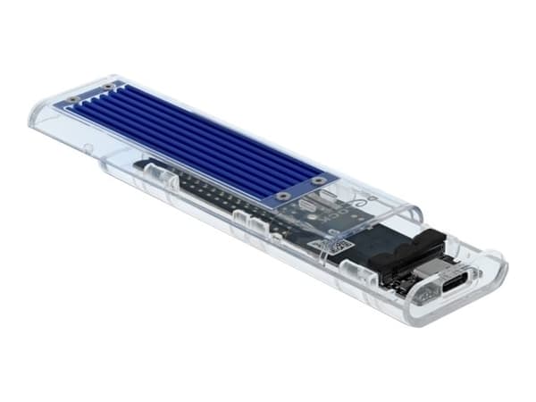 Delock External Enclosure for M.2 NVME PCIe SSD with USB Type-C female transparent - Drevkabinett - M.2 NVMe Card - USB-C - gjennomsiktig Blå