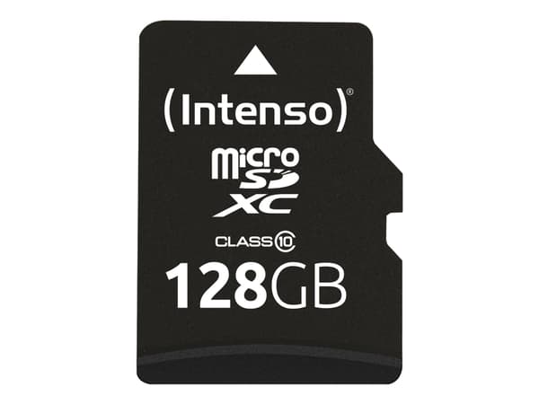 Intenso - Flashminnekort (microSDXC til SD-adapter inkludert) - 128 GB - Class 10 - microSDXC
