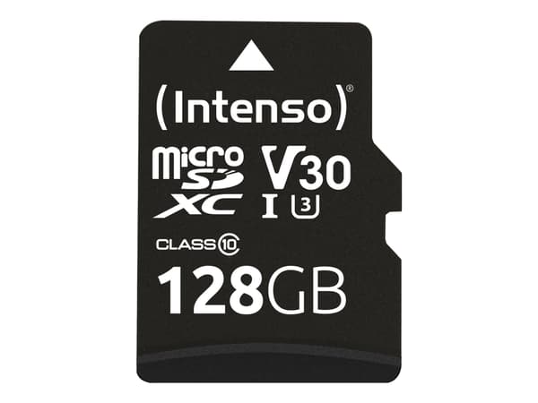 Intenso Professional - Flashminnekort (microSDXC til SD-adapter inkludert) - 128 GB - UHS Class 1 / Class10 - microSDXC UHS-I
