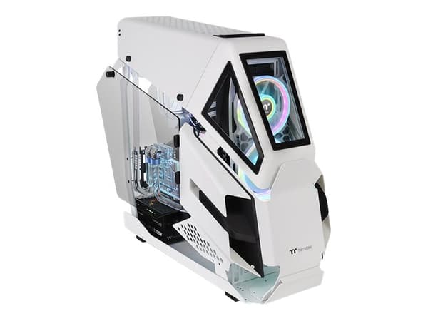 Thermaltake AH T600 Snow - Tower - ATX - genomskinlig sidopanel (härdat glas) - ingen strömförsörjning (PS/2) - vit - USB/ljud Vit
