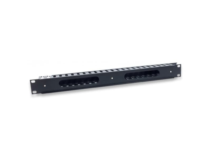 INTELLINET 711685 Intellinet 19 1U Cable Management Panel with Cover Steel/PVC Black