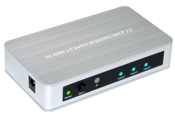 MicroConnect HDMI2.0 3X1 Amplifier Switcher - Video/audio switch - 3 x HDMI - stasjonær