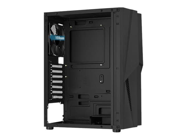 AeroCool Mecha - MT - ATX - genomskinlig sidopanel (härdat glas) - ingen strömförsörjning (ATX) - svart - USB/ljud