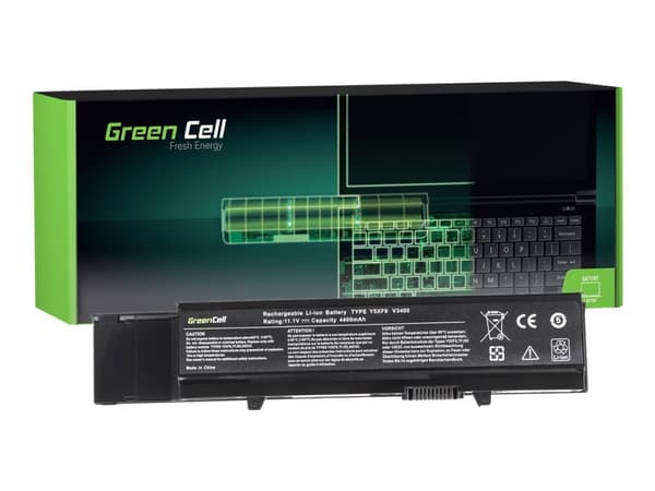 Green Cell - Batteri til bærbar PC (tilsvarer: Dell 7FJ92, Dell Y5XF9) - litiumion - 6-cellers - 4400 mAh - svart - for Dell Inspiron 3700, 8200; Pre