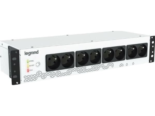 Legrand Keor PDU 800 - UPS (kan monteres i rack) - AC 230 V - 480 watt - 800 VA - 9 Ah - USB - utgangskontakter: 8 - 2U - 19"