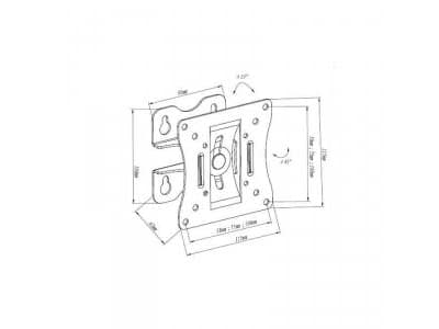 ART ACV-25 - Brakett - for LCD-TV - metall - svart - skjermstørrelse: 10"-27" - veggmonterbar