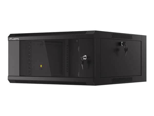 Lanberg WFFA Series - Rack skåp - väggmontering - RAL 9004, svart - 4U - 19"