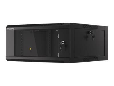 Lanberg WFFA Series - Rack skåp - väggmontering - RAL 9004, svart - 4U - 19"