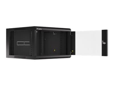 Lanberg WFFA Series - Rack skåp - väggmontering - RAL 9004, svart - 6U - 19"