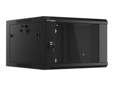 Lanberg WFFA Series - Rack skåp - väggmontering - RAL 9004, svart - 6U - 19"