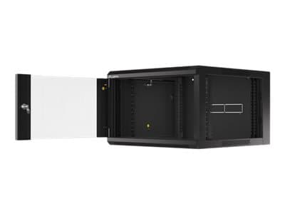 Lanberg WFFA Series - Rack skåp - väggmontering - RAL 9004, svart - 6U - 19"