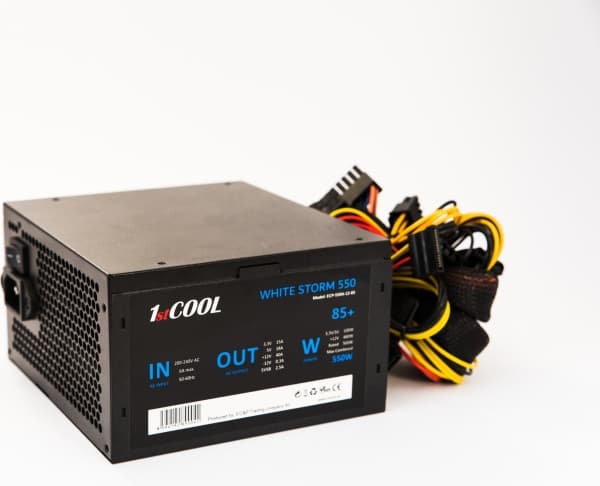1stCOOL strømforsyning ATX 550W WHITE STORM 550, APFC, 85+ (ECP-550A-12-85)