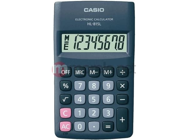 Casio HL-815L, Lomme, Grunnleggende, 8 sifre, 1 linjer, Batteri, Sort
