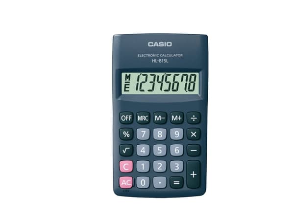 Casio HL-815L, Lomme, Grunnleggende, 8 sifre, 1 linjer, Batteri, Sort Sort
