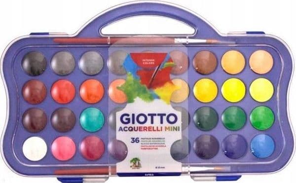 Watercolor paints in pastilles 36 colors GIOTTO