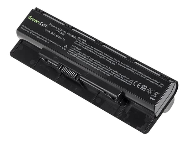 Green Cell - Batteri til bærbar PC (tilsvarer: ASUS A32-N56) - litiumion - 9-cellers - 6600 mAh - svart - for ASUS G56; N46; N550; N56; N76