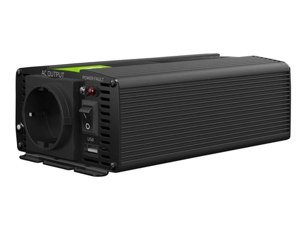 Green Cell - DC-AC-omriktare - 12 V - 500 Watt - utgångskontakter: 1 - svart