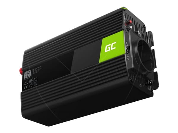 Green Cell - DC-AC-omriktare - 12 V - 500 Watt - utgångskontakter: 1 - svart