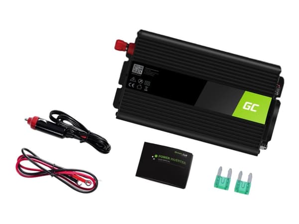 Green Cell - DC-AC strøminverter - DC 24 V - 500 watt - utgangskontakter: 1 - svart