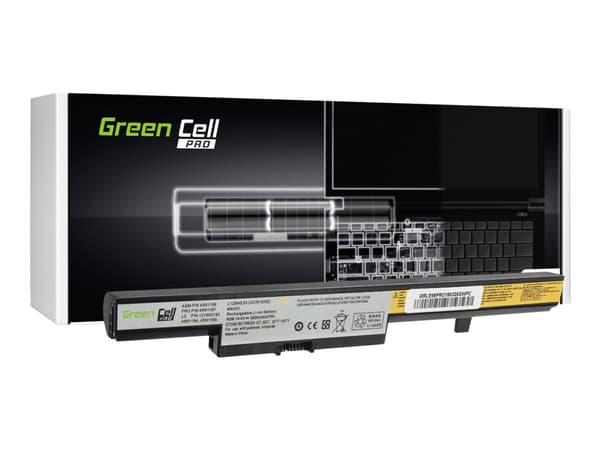 Green Cell PRO - Batteri til bærbar PC (tilsvarer: Lenovo L13L4A01, Lenovo L13M4A01, Lenovo L13S4A01) - litiumion - 4-cellers - 2600 mAh - svart - fo