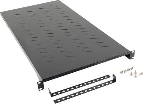 Lanberg - Hylla för rack - RAL 9004, svart - 1U - 19"