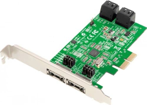 Dawicontrol DC 624e RAID - Kontrollerkort (RAID) - 4 Kanal - SATA 6Gb/s - låg profil - RAID RAID 0, 1, 5, 10, JBOD - PCIe 2.0 x2