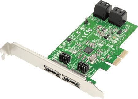 Dawicontrol DC 624e RAID - Kontrollerkort (RAID) - 4 Kanal - SATA 6Gb/s - låg profil - RAID RAID 0, 1, 5, 10, JBOD - PCIe 2.0 x2