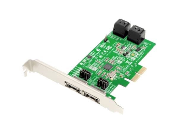 Dawicontrol DC 624e RAID - Kontrollerkort (RAID) - 4 Kanal - SATA 6Gb/s - låg profil - RAID RAID 0, 1, 5, 10, JBOD - PCIe 2.0 x2