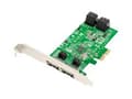 Miniatyrbild 1 av 5: Dawicontrol DC 624e RAID - Kontrollerkort (RAID) - 4 Kanal - SATA 6Gb/s - låg profil - RAID RAID 0, 1, 5, 10, JBOD - PCIe 2.0 x2