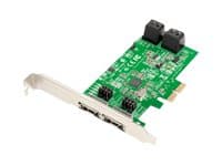 Dawicontrol DC 624e RAID - Kontrollerkort (RAID) - 4 Kanal - SATA 6Gb/s - låg profil - RAID RAID 0, 1, 5, 10, JBOD - PCIe 2.0 x2