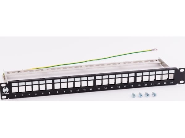 NetRack Netrack patchpanel 19 "24 ports, blank, shielded, black