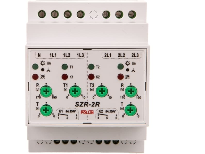 POLLIN Automatic reserve switching controller with adjustable contact 2x1P 8A 250V/SZR-2R