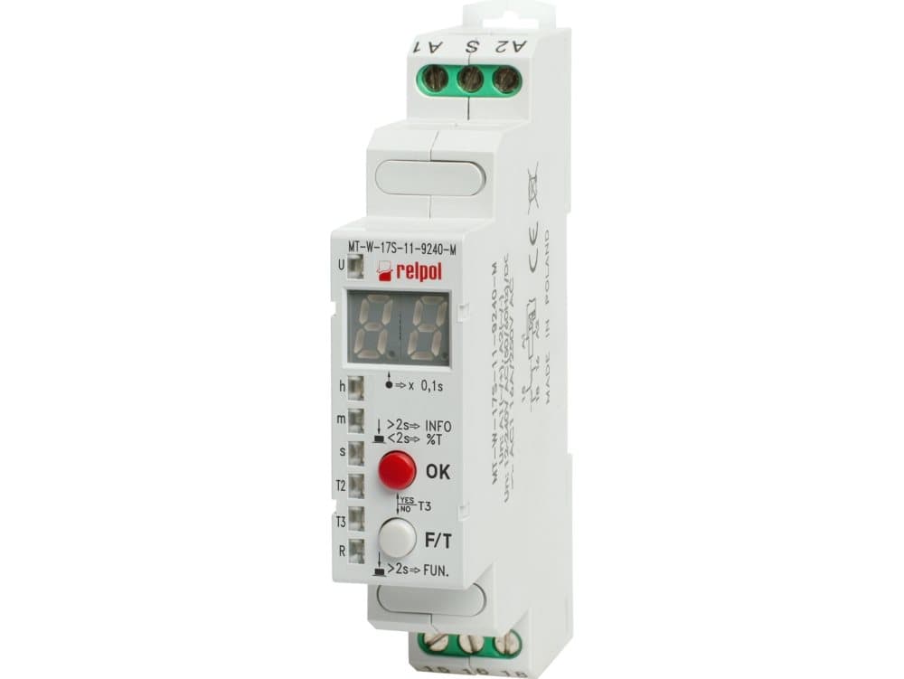 Relpol Time switch MT-W-17S-11-9240-M multifunctional 1P 10A 0.1 sec - 100 h 12 - 240V AC/DC (860470)