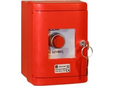 Spamel Safety push button 2R red in housing OBC nickel plated (SP22-B-02/OBC/B)