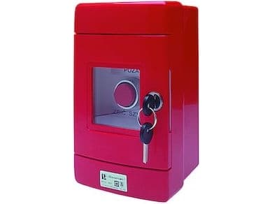 Spamel Protruding button 2Z red in housing OBC nickel plated (SP22-WC-20/OBC/B)