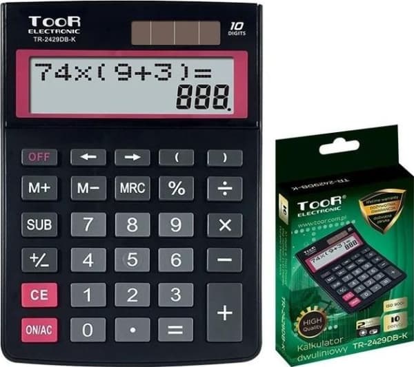 Toor elektronisk kalkulator To-linjers 10-elements kalkulator (TR-2429DB-K TOOR)