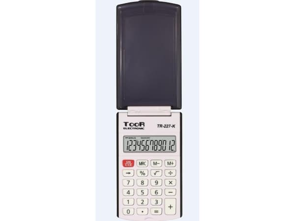 TOOR 12-position pocket calculator with flip cover