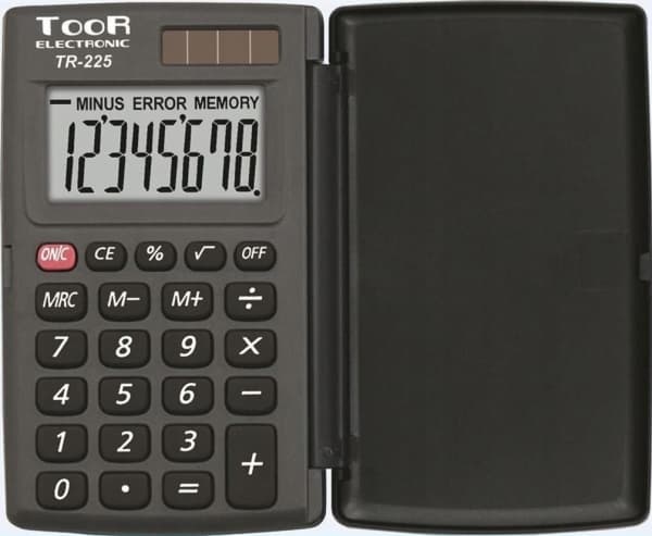 TOOR 8-position pocket calculator with flip cover