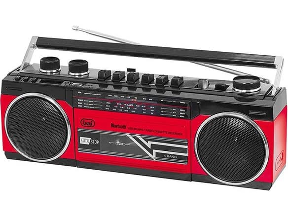 Trevi RR 501 BT, Personlig, Analog, FM, MW, SW, Sort, Blå, Rotasjon, Utvendig