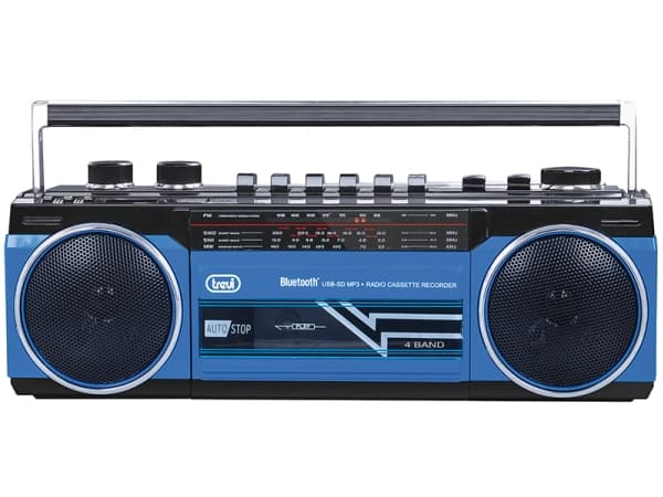 Trevi RR 501 BT, Personlig, Analog, FM, MW, SW, Sort, Blå, Rotasjon, SD