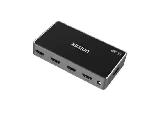 Unitek - Video/lyd splitter/bryter - 1 in, 4 out, 4K - 4 x HDMI - stasjonær