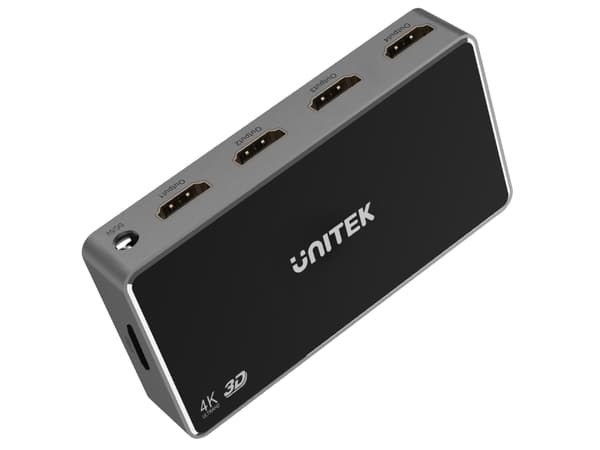 Unitek - Video/lyd splitter/bryter - 1 in, 4 out, 4K - 4 x HDMI - stasjonær