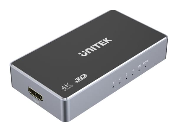 Unitek - Video/lyd splitter/bryter - 1 in, 4 out, 4K - 4 x HDMI - stasjonær