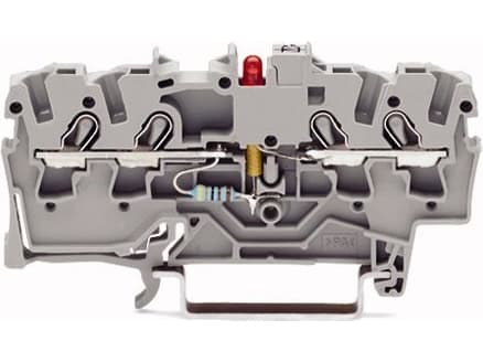 WAGO 4-wire 2,5mm2 connector with LED red (2002-1421/1000-413)